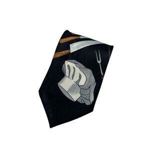 Designs By A. Rogers Black "The Chef‎ " Neck Tie  57" x 4"